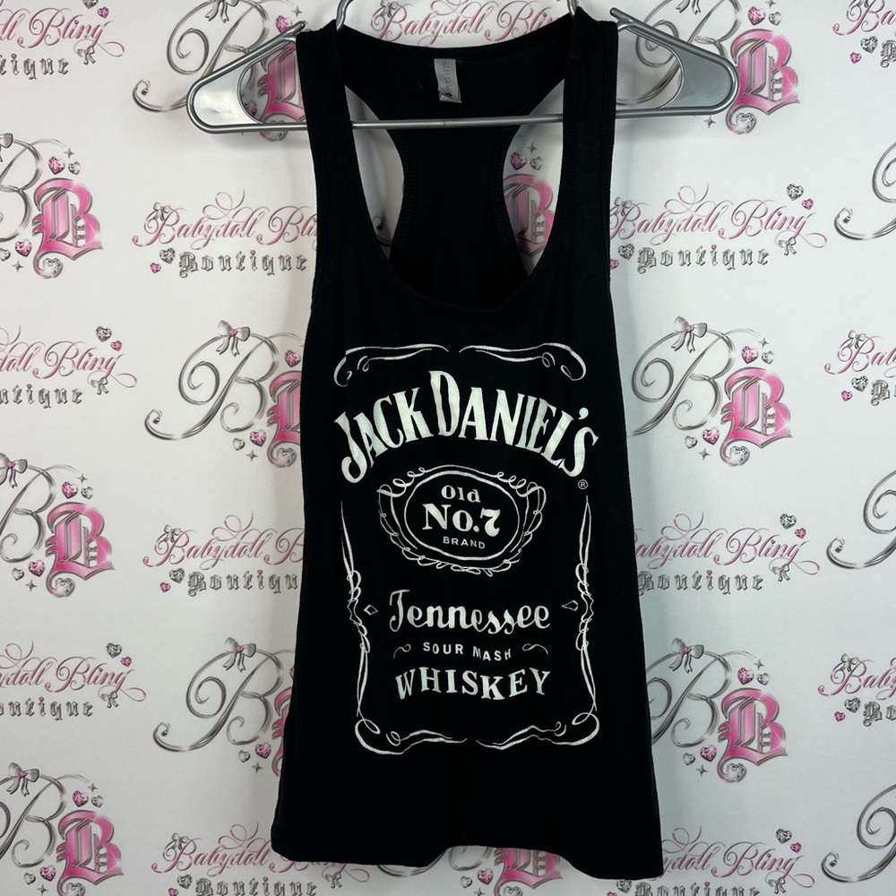 Next Level Apparel jack Daniel’s Tennessee whiskey top shirt black white Tank